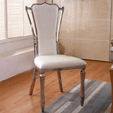 米帆 后现代欧式风情不锈钢餐椅 餐厅高靠背椅子 高档新古典餐椅