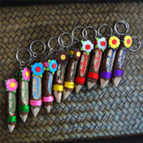 诗玛哈 泰国特色礼品 旅游纪念品 泰国艺术装饰铅笔带字钥匙扣款