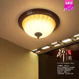奥果新中式LED吸顶灯简约圆形过道玄关阳台灯面包小走廊吸顶灯