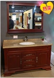 现代中式浴室柜组合橡木实木卫浴柜大理石落地柜洗漱柜洗脸盆卫生