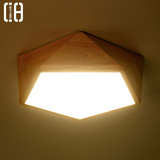 创意北欧实木吸顶灯 日式简约客厅灯餐厅原木灯日式榻榻米LED灯具