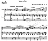 拉赫玛尼诺夫 第14首练声曲Vocalise Op.34 声乐谱&钢琴伴奏谱