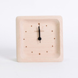 本来设计 实木方形闹钟 原创静音机芯 卧室床头书桌木质座钟