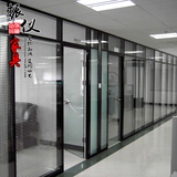上海振仪玻璃隔断墙 办公室高隔断 铝合金双玻带百叶80款隔断K-26