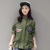 正品韩版女士修身收腰军绿色其实外套小风衣时尚外衣