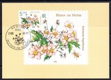 东德 民主德国1982 极限片 明信片 秋季花卉 外国邮票2