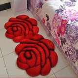欧式地毯立体玫瑰花地毯婚房地毯 卧室客厅茶几地毯床边地毯地垫