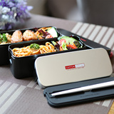 日本ASVEL饭盒 单双层日式可微波炉加热塑料学生带午餐寿司便当盒