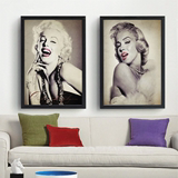玛丽莲梦露装饰画个性创意海报抽象壁画黑白挂画现代简约客厅美女
