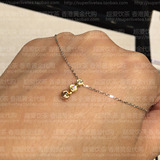 (香港代购)周大福 18K双色金 钻石项链 锁骨链