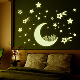 星星墙纸卧室宿舍创意壁纸贴画儿童房卡通夜光贴纸荧光贴墙贴壁画