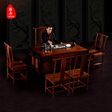 红木茶台茶桌椅组合 花梨木茶桌中式实木仿古茶艺桌 功夫茶桌套装