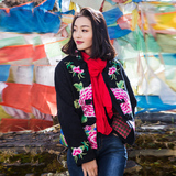 2015新款民族风女装秋冬装中式刺绣短外套复古绣花中国风长袖上衣