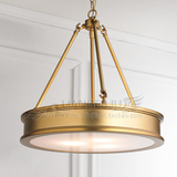 美式全铜复古吊灯 简欧客厅卧室灯铁艺圆形吊灯LED客厅欧式吸吊灯