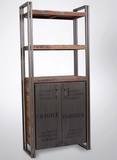 美式乡村复古实木文件柜铁艺储物柜收纳柜创意置物架抽屉柜斗柜