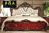 欧式双人床真皮深色美式新古典实木橡木法式公主田园1.8米婚床