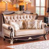 欧式沙发 实木真皮沙发 皮艺沙发法式田园123客厅沙发 组合 现货