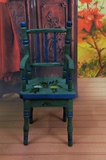 BJD 1/4/6/8 4分 手工彩绘原木做旧高脚椅 拍摄道具椅 娃娃椅