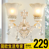 欧式壁灯 客厅卧室床头灯具简约铁艺美式墙壁灯复古楼梯过道灯饰