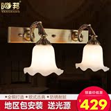 阳邦欧式全铜双头灯镜前灯卧室卫生间浴室灯复古壁灯全铜壁灯3205