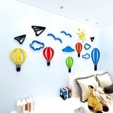 图案儿童房卧室墙壁装饰80饰家 热气球亚克力立体墙贴3D贴画卡通