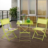 好事达外贸正品欧式时尚绿色可折叠阳台休闲小方桌椅子组合三件套