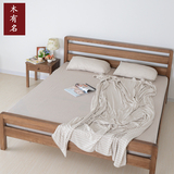 日式muji简约现代原木纯实木床1.8米床水曲柳双人床良品家具