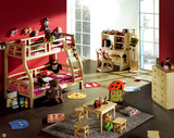 自由王国儿童松木家具 进口环保松木 625子母床 高低床0.9 1.2 米