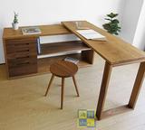 日式原木组合多功能转角书桌组合书桌定做北欧宜家实木家具定制