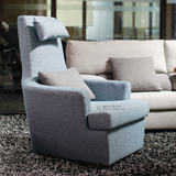 旋转单人布艺沙发功能椅北欧IKEA简约现代可拆洗沙发日式办公休闲
