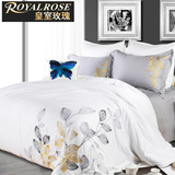 royal rose全棉绣花四件套高端床品进口棉4件套床单被套纯棉