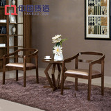 实木中式休闲椅卧室茶几三件套阳台围椅现代简约咖啡桌椅组合家具