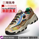 代购正品skechers斯凯奇女鞋运动鞋内增高超轻熊猫款豹纹11237