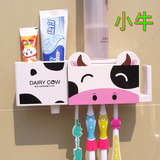可爱创意牙刷架 套装 免邮强力魔力吸盘牙具座牙刷盒 可放5支牙刷