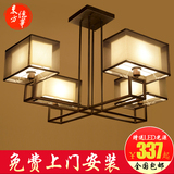 新中式吊灯客厅灯长方形中式简约创意仿古铁艺大气卧室餐厅吊灯具