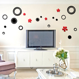 创意圆圈心形3d亚克力墙贴画水晶立体墙贴客厅电视背景墙温馨浪漫