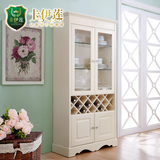 卡伊莲韩式双门酒柜隔断柜玻璃展示柜子田园白色装饰柜LS035JG1
