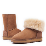 lanwood2015冬季新款雪地靴内增高羊皮毛一体女鞋加厚中筒靴子