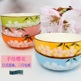 7寸碗6寸汤碗陶瓷大号日式拉面碗手绘碗创意樱花陶瓷碗餐具碗套装
