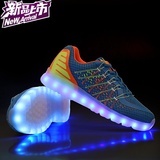 夏季新品 七彩发光鞋USB充电七LED闪光灯夜光鞋休闲鬼步舞鞋男鞋