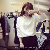 2016春装新款韩范学院风白衬衣女式学生修身显瘦长袖衬衫冬打底衫