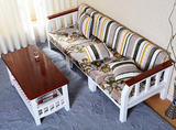 新品沙发松木组装卧室客厅地中海实木单人双人三人组合茶几转角椅