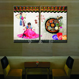 韩国料理装饰画韩式风格餐厅挂画韩国美食装饰画韩国饭店烤肉壁画