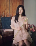 韩国正品代购Lize-Milkcocoa肩部镂空蕾丝公主风甜美连衣裙