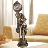 客厅座钟大号创意欧式古铜色摇摆钟台式立钟树脂工艺钟表落地座钟