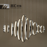 现代简约led餐厅灯环形灯罩铝材金属客厅灯多头创意精品长线灯饰
