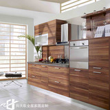 实木木质橱柜门定做 厨房吧台整体定制 开放式现代简约橱柜木纹