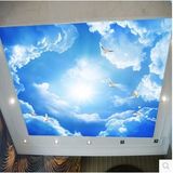 天花板吊顶墙纸壁画酒店KTV现代欧式蓝天白云壁纸无缝大型壁画