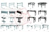 桌腿折叠架铁架折叠长方桌脚餐桌架折叠培训桌腿会议架子弹簧支架