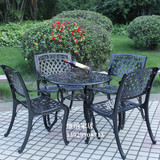 高档别墅会所休闲铸铝桌椅铝合金桌椅花园庭院桌椅阳台一台四椅
